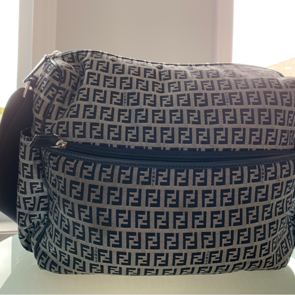 Fendi Black and Gray Monogram Baby Bag